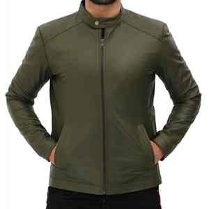 Blouson aviateur en cuir véritable marron de qualité supérieure pour homme - Imperméable, respirant, anti-UV, style motard urbain, col rond, toile - Product Image 4