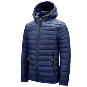 Veste matelassée pour homme de couleur rouge, coupe-vent, en polyester, fermeture éclair décontractée, couleur unie, manteau d'hiver, longueur normale, coupe ajustée - Product Image 6