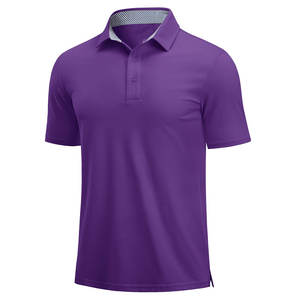 Camisa de Golf de manga corta para hombre de alta calidad, deportiva, informal, de negocios, con cuello para Polo, tela de punto de alta calidad, patrón sólido - Product Image 1
