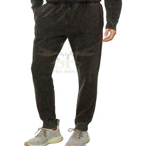 Venta al por mayor de ropa deportiva de peso ligero lavado con ácido pantalones de chándal de uso en invierno a prueba de viento lavado con ácido para la venta - Product Image 1