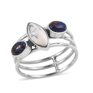 ลดกระหน่ำทำด้วยมือหอนและ lapis แหวนซ้อนกันได้เพื่อความสงบหรือสัญชาตญาณและสไตล์ชั้นที่ไม่ซ้ำใครในชีวิตประจำวัน - Product Image 4