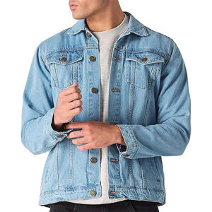 Chaqueta Vaquera Azul Cielo para Hombre, Lavado Ácido, Estilo Urbano Moderno, Prenda Exterior de Mezclilla con Cierre de Botones, Diseño de Moda OEM - Product Image 6