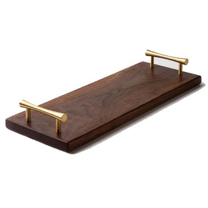 Customized Luxury Fruit <b>Tray</b> Serving Plate Teak Acacia Walnut Wood Bamboo With Handles Home Decor Food Platter - Product Image 5