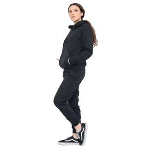 Conjunto Deportivo Clásico de Invierno para Mujer de 2 Piezas con Encaje Largo y Patrón Sólido, Tejido de Forro Polar Transpirable para Uso Deportivo y Casual - Product Image 3