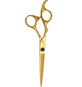 Tijeras de corte de pelo de peluquero de oro completo, punta roma con cuchillas de acero de Metal afilado, tijeras de peluquería de belleza - Product Image 6