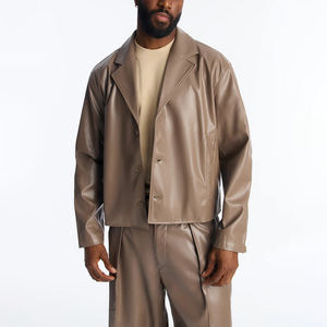 Vestes en cuir unisexes décontractées de couleur unie, personnalisables en gros, pour l'hiver, écologiques, coupe-vent, style streetwear, nouvelles, élégantes et confortables - Product Image 1