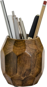 Pincel de maquillaje de madera de acacia plegable de lujo y portalápices Nuevo diseño con acabado natural para escritorio de oficina - Product Image 4