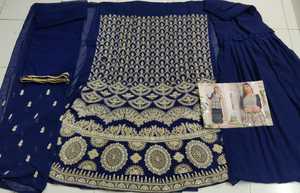 Robe de créateur en soie Kediyia-Palazzo et Dupatta Bollywood pour fêtes de mariage Vêtements indiens et pakistanais pour occasions spéciales - Product Image 2