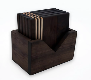 Sous-verres en bois de bambou, de noyer et de hêtre classiques ronds gravés sur mesure, écologiques, pour gravure au laser - Product Image 5