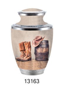 Urna de cremación para adultos, urna para cenizas de personas, urna de aluminio impresa con temática Morning, suministros funerarios personalizados, venta al por mayor - Product Image 6