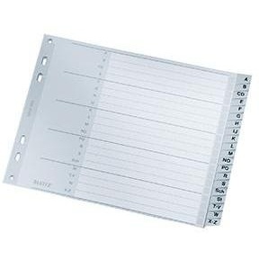 Leitz A-Z Register DIN <b>A4</b> Extra Wide Polypropylene Grey 20 Sheets <b>File</b> <b>Folder</b> Accessories - Product Image 1