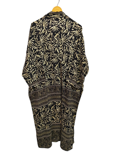 ชุดกิโมโนสำหรับผู้หญิงชุดบิกินี่คลุมชุดว่ายน้ำชุดยาวผ้าไหมส่าหรีแบบรีไซเคิลอินเดียชุดใส่กลางคืน - Product Image 6