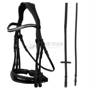 Bride de cheval avec licol, idéale pour une utilisation en extérieur, style anglais, en cuir, fabriquée à la main avec précision, utilisant des matériaux de qualité supérieure - Product Image 4