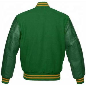 Veste universitaire d'hiver Veste Letterman pour hommes Veste de baseball composée de manches en cuir et de manches en laine et de manches en cuir - Product Image 2