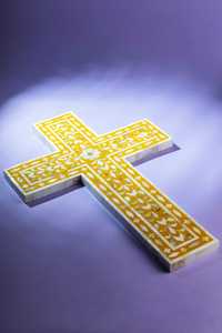 Sacred Wooden Cross with MOP Inlay High Quality Handcrafted Christian Festival & Ceremony Gift for Baptism and Back to School - Product Image 2