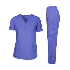 Venta superior Enfermeras Uniformes de hospital Dos piezas Estiramiento Spandex Pantalones Scrubs Traje Enfermería Jogger Mujeres Scrubs Uniformes Conjuntos - Product Image 1