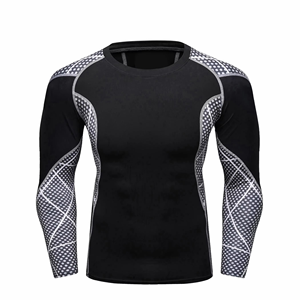 87% Polyester 13% Elastane <b>Mock</b> <b>Neck</b> 4-way Stretch Dual-layer Fabric Fast-drying Compression Shirts Rash Guard MMA BJJ - Product Image 1