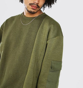 Nouvel ensemble survêtement homme en coton uni avec logo personnalisé, pantalon cargo et sweat-shirt, ensemble 2 pièces - Product Image 6