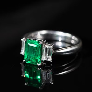 <b>Emerald</b> Cut 925 Sterling <b>Silver</b> or Gold Plated <b>Emerald</b> Engagement Handmade <b>Ring</b> for Women Indian Weddings Wholesale Fine Jewelry - Product Image 1