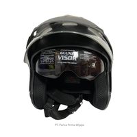 Casque de moto demi-visage CRX Arrow-2 de haute qualité, noir mat, visière standard, ABS, certifié SNI, sécurité pour adultes