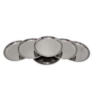 Assiette Thali Traditionnelle Indienne en Acier Inoxydable de Qualité Supérieure, Écologique, Durable, pour Servir les Repas de Mariage, Prix de Gros - Product Image 3