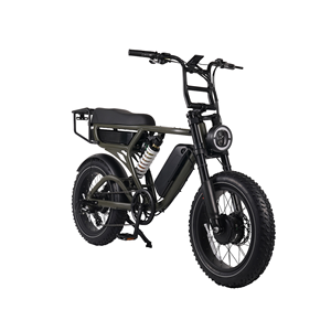 EBike جبلية مزدوجة المحرك 20 بوصة دراجة المدينة الهجينة تعليق كامل 7 سرعات سبائك الألومنيوم 20 بوصة الإطارات الدهنية الحصى الكهربائية - Product Image 2