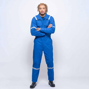 Combinaisons de travail ignifuges en coton haute visibilité 1 pièce Veste Pantalon Uniforme de travail Pétrole Gaz Réfléchissant Sécurité Résistant aux flammes FR FRC Vêtements de travail - Product Image 1