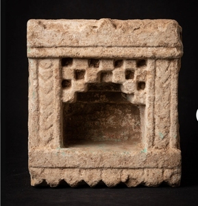 Luz lateral de puerta de piedra arenisca antigua pequeña Beige hecha a mano elemento de decoración del hogar de Navidad Vintage para decoración de hogar y jardín - Product Image 2