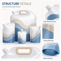 Pochettes à bec verseur pour emballage liquide, direct usine, personnalisables (couleur, logo, taille), fond plat, vides, rechargeables