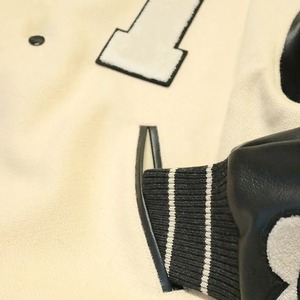 แจ็กเก็ตทีมเบสบอลบอมเบอร์แจ็คเก็ตทีมตัวแทนทีมเบสบอลผ้าขนแกะสไตล์เท่สำหรับผู้ชาย - Product Image 6