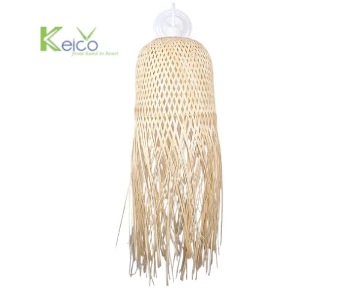Pantalla de bambú de alta calidad y ecológica 2024, luz colgante de bambú Vintage, luces colgantes de pared de bambú, decoraciones de Keico Vi