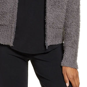 Hoodie pour femme en tissu sherpa, couleur unie, avec capuche réglable, service OEM, design pour commande en gros, fermeture éclair, manches longues. - Product Image 6