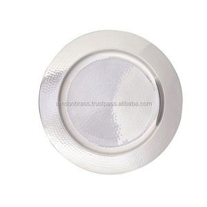 Placa de cargador de hierro metálico platos para decoración Placa de cargador marroquí de hierro metálico diseño en relieve decorativo - Product Image 6