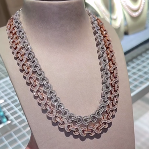 Cadena de eslabones cubanos de 16mm personalizada en alta calidad VVS Claridad Chapado en rodio 10K chapado en oro Oro blanco Moissanite Diamond - Product Image 1