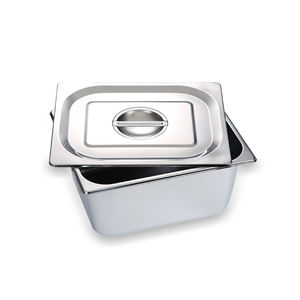 Affordable Stainless Steel Hotel <b>Pan</b> Set with Cover Buffet Food <b>Storage</b> 1/1 6.5cm Size Bowl+Lid Serving Plate Container | BINLU - Product Image 1
