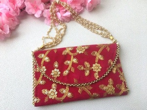 Sacs à main en Zari faits à la main en Inde pour femmes, sacs cadeaux de retour, broderie, pochette de soirée - Product Image 3