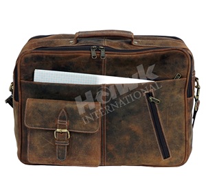 Trending Handmade Genuine Leather Messenger <b>Bag</b> Briefcase Style Laptop <b>Shoulder</b> <b>Bag</b> for <b>Men</b> and Women for College and Office Use - Product Image 2