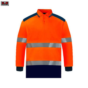 2024 Suministro directo de fábrica de alta visibilidad Amarillo Manga larga Reflectante Manga completa Seguridad Hombres Polos - Product Image 2