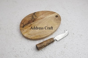 Tabla de cortar de madera de mango de Venta caliente Nuevo diseño Herramienta de corte de queso y artículos de cocina Plato y bloques de calidad premium - Product Image 2