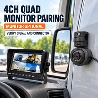 Caméra de recul universelle 12V pour moniteur DVR 4 canaux, surveillance des angles morts, vision nocturne, IP68, caméra de stationnement pour voiture, camion, bus, fourgonnette