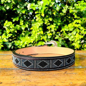 Ceinture Challenger Western Rodeo en cuir de vachette avec incrustation de perles Longueur personnalisée pour hommes femmes jeunes - Product Image 3