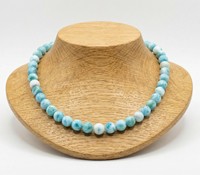 Perles pour la fabrication de bracelets |   Bracelet en argent tibétain perlé à la main avec pierres naturelles de labradorite et de larimar plaqué or pour femmes
