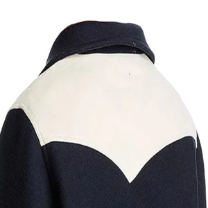 Vestes universitaires en laine pour hommes, sur mesure, à manches courtes, avec broderie, design tissé, deux tons, vêtements décontractés, 2026 - Product Image 4