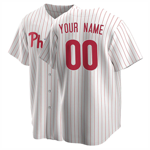 Venta al por mayor de camisetas de béisbol personalizadas 100% poliéster Impresión digital con cuello en V y botones camisa deportiva transpirable ropa de softbol para hombres - Product Image 4