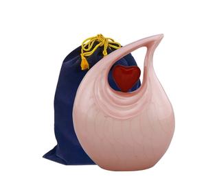 Urna de lágrima Rosa Urna de cremación de esmalte rosa de tamaño completo para cenizas humanas hasta 210 libras Urnas para adultos - Product Image 4