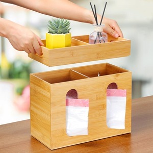 Sac poubelle en bambou 2 en 1 Boîte à mouchoirs en bambou faite à la main Écologique Décoration de maison et de table en gros du Vietnam - Product Image 3