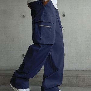 Pantalon cargo décontracté léger pour homme, vente chaude, avec 6 poches, coupe-vent, respirant, taille élastique, service OEM sur mesure - Product Image 4