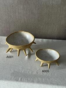 Elegante cuenco decorativo de mármol Crema para el centro de mesa del hogar elegante plato de exhibición de piedra Ideal para sala de estar cocina y mesa - Product Image 5