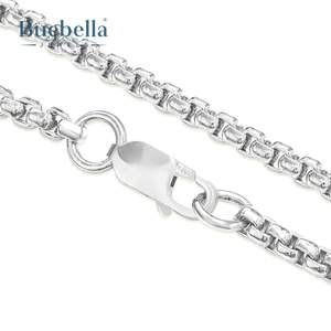 3mm <b>Solid</b> 925 Sterling Silver White <b>Gold</b> Plating High Quality Round Box Bracelet - Product Image 4