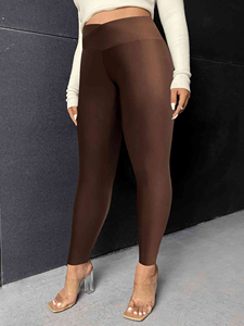 Leggings Deportivos de Talla Grande para Mujer, Pantalones de Yoga Casuales, Elásticos, de Cintura Alta, Lisos y Suaves - Product Image 3